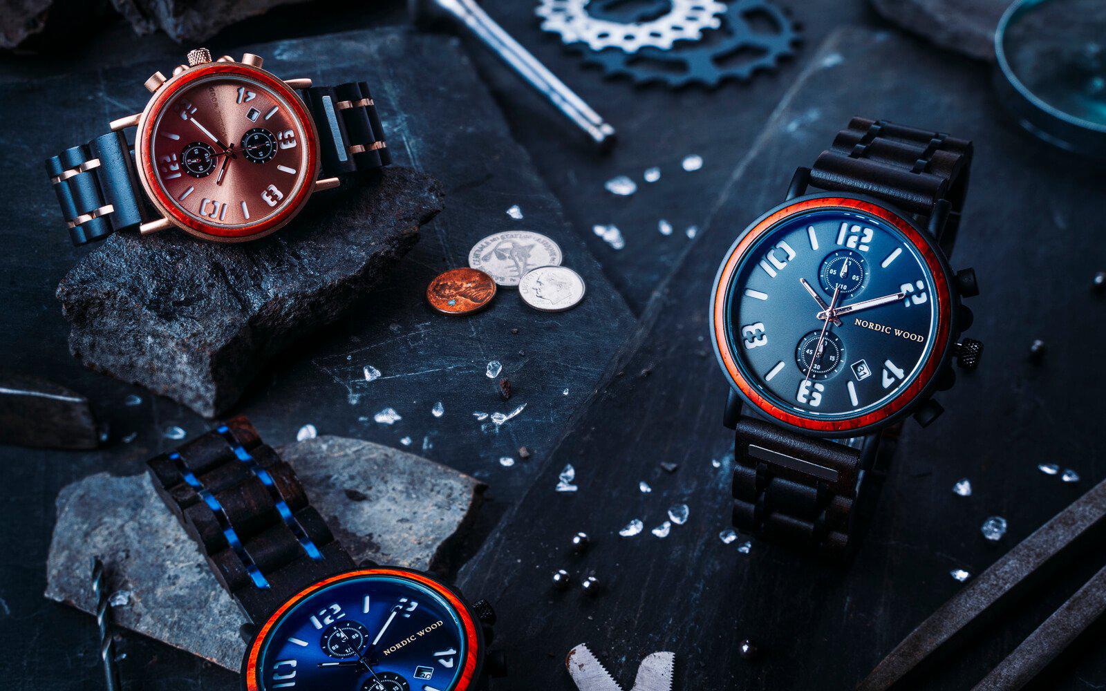 collection montres chronographes nordic wood