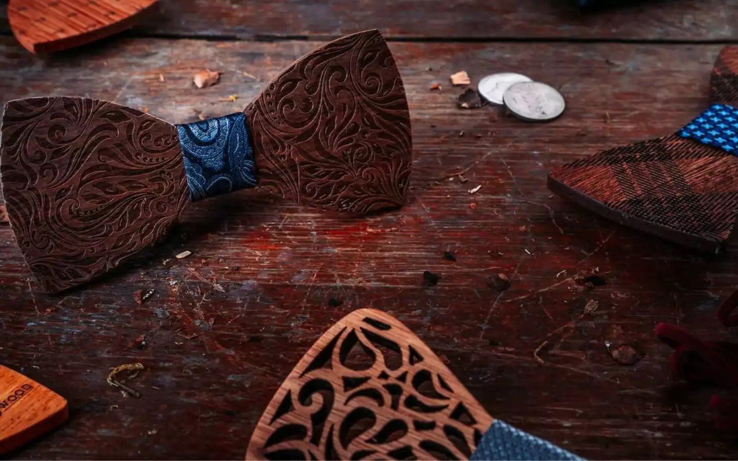 noeud papillon en bois original