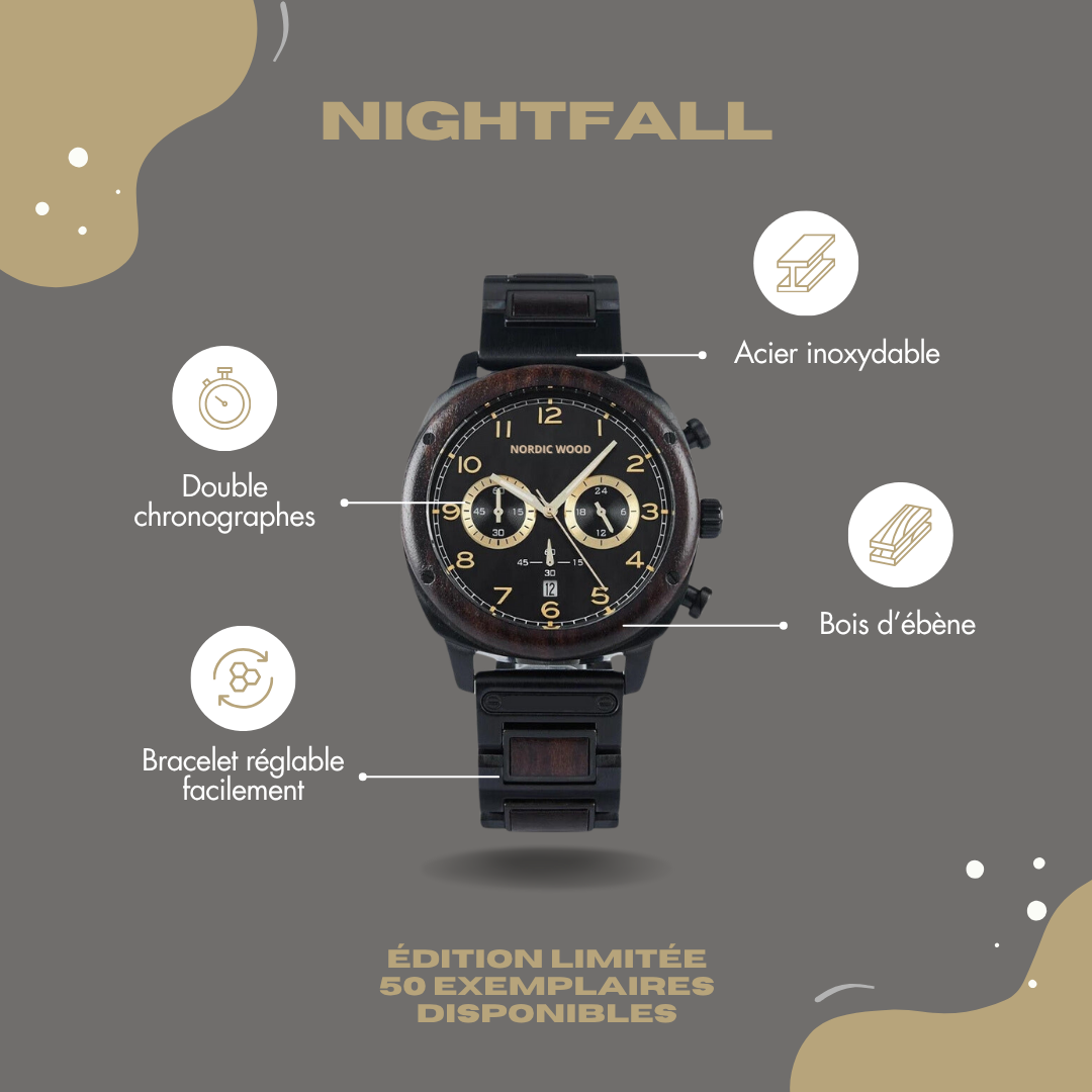 Montre en Bois Homme - Nightfall