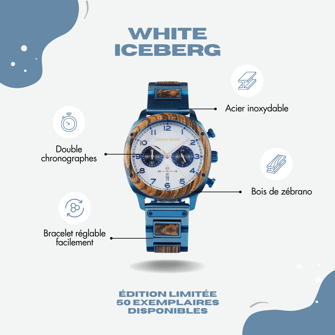 Montre en Bois Homme - White Iceberg