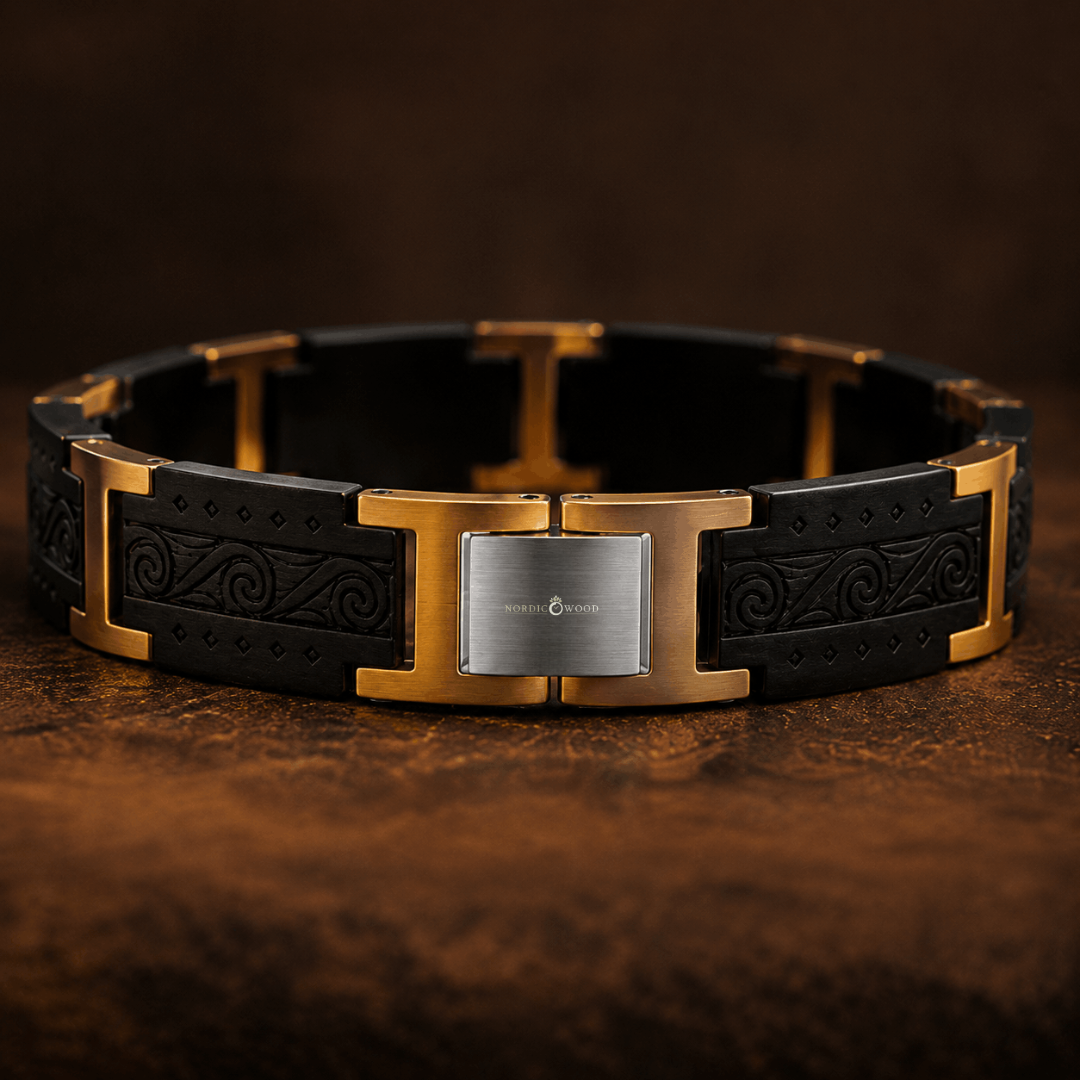 Bracelet bois d'ébène et acier