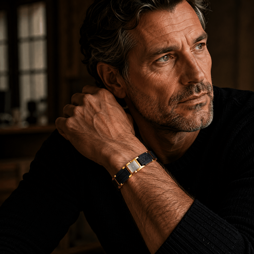 Bracelet bois d'ébène et acier lifestyle