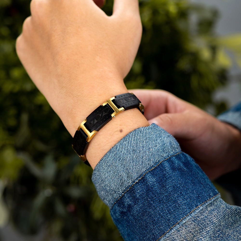 bracelet en bois noir homme