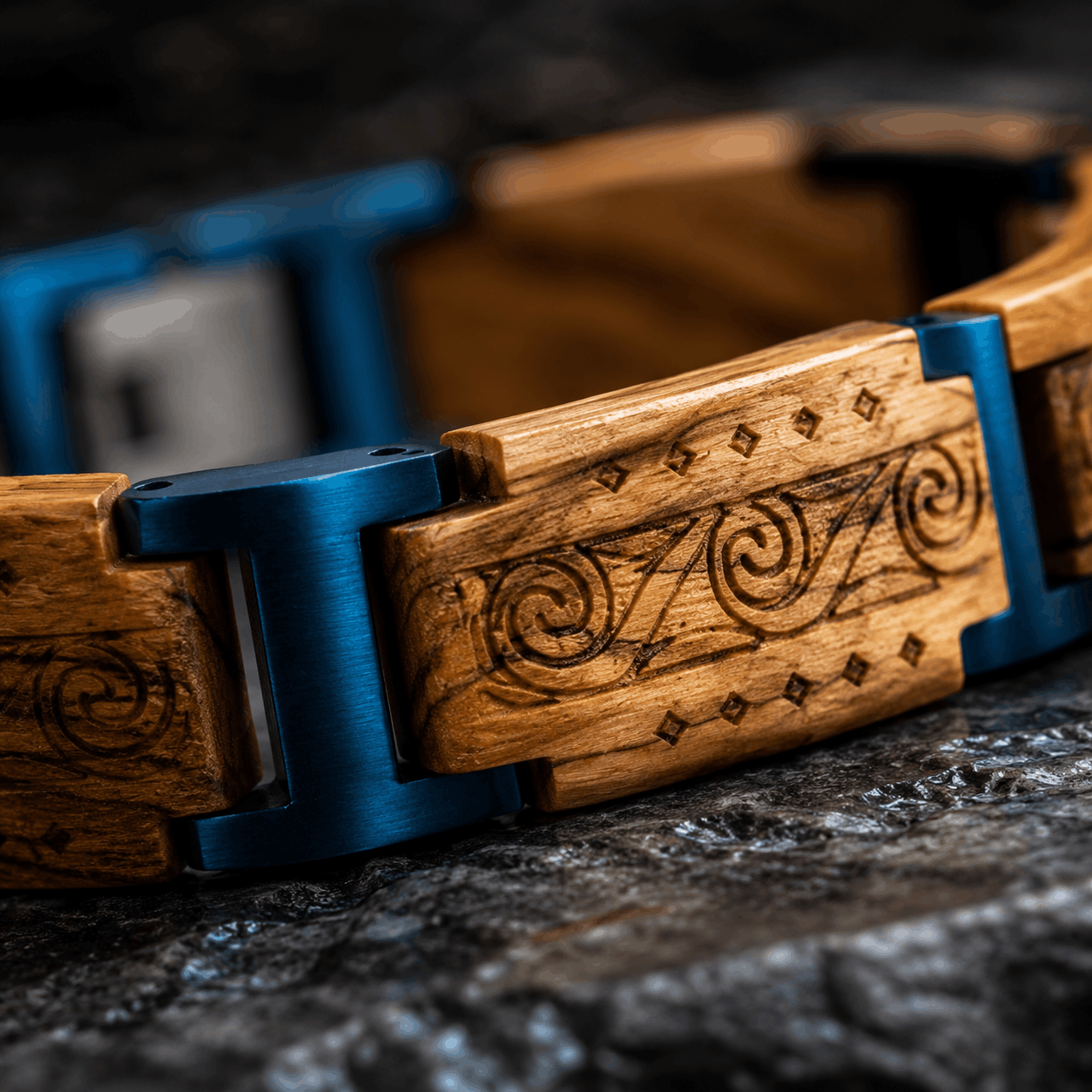 Bracelet en bois de koa clair homme