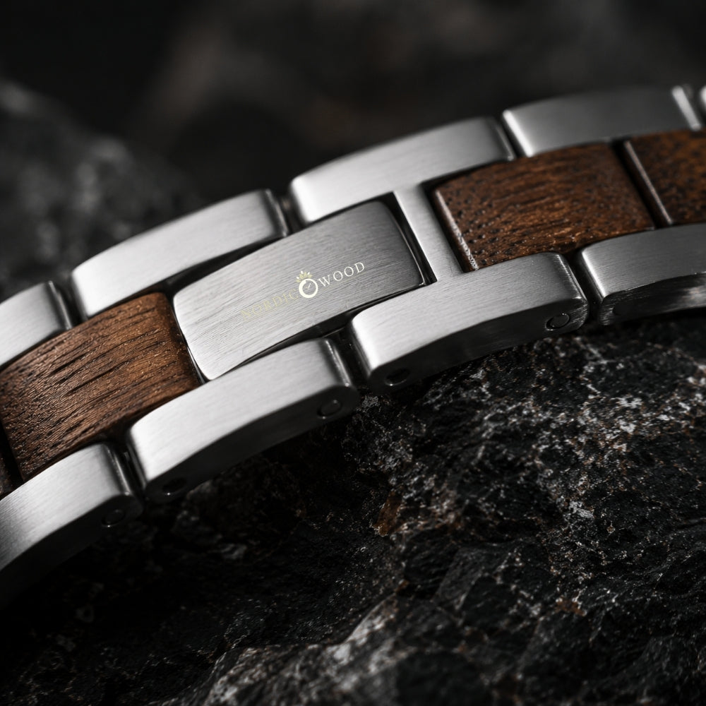 bracelet-en-bois-noyer-homme-acier