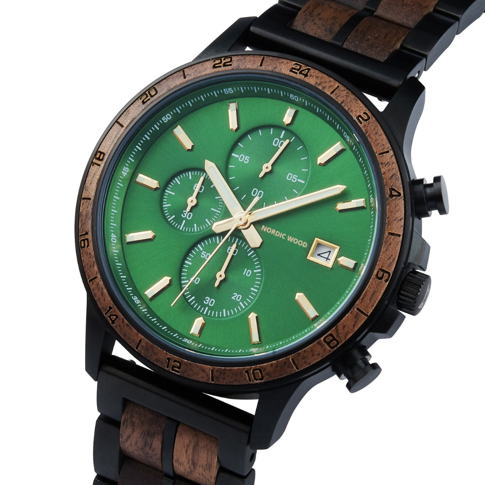 cadran-vert-montre-bois
