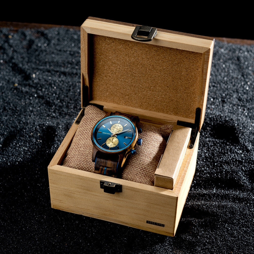 montre-cadran-bleu-bois