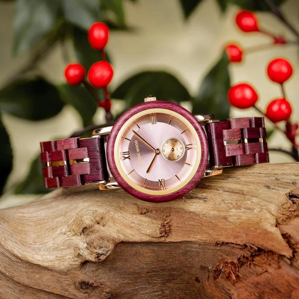montre-femme-rose-bois