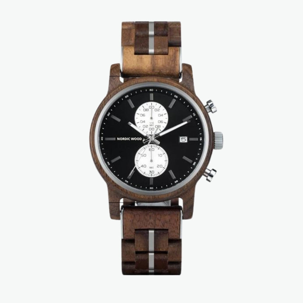 montre-homme-bois-cadran-noir