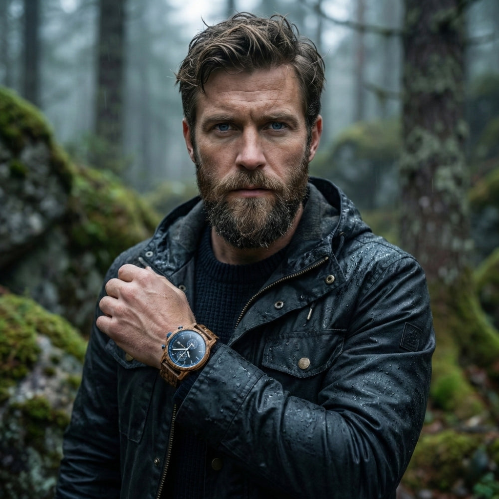 montre-pour-homme-en-bois-cadran-bleu