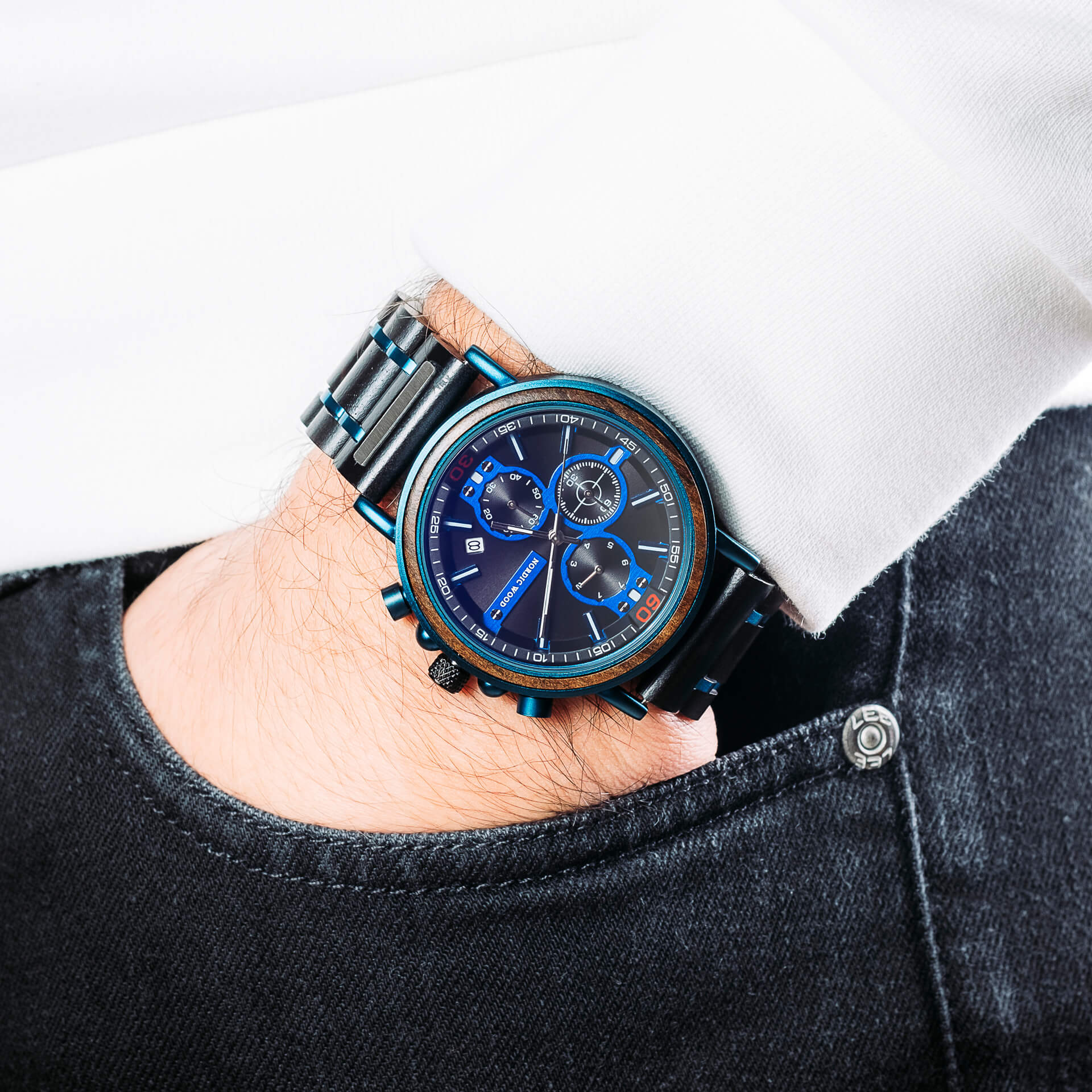 Montre en Bois Homme - Wild Blue