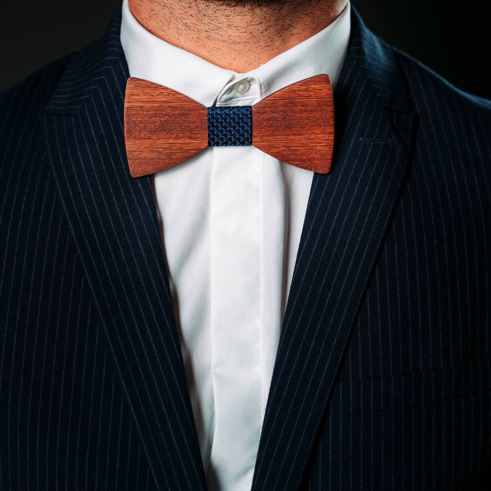 Noeud Papillon en Bois - Noyer Bleu