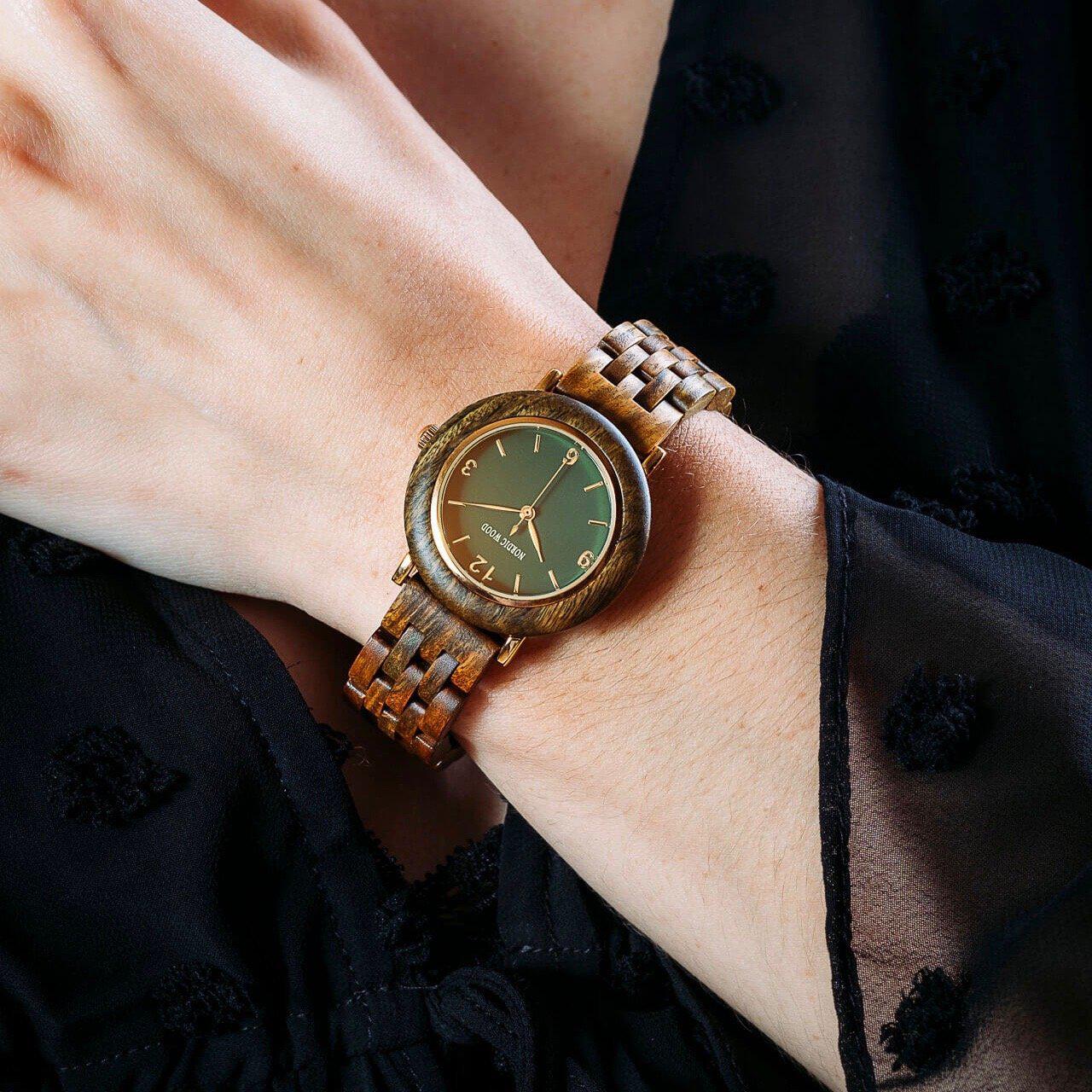 Montre en Bois Femme - Classic Green