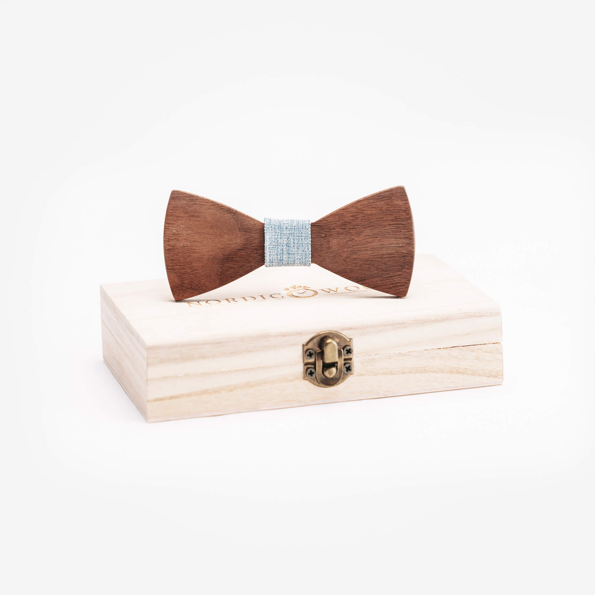 noeud papillon en bois enfant bleu clair