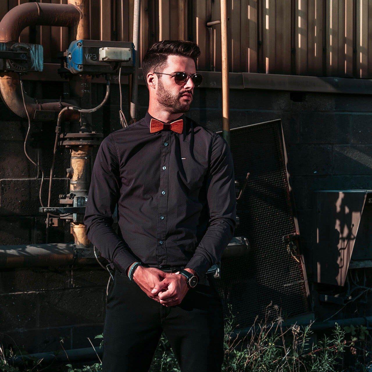 Noeud Papillon en Bois - Noyer Rouge