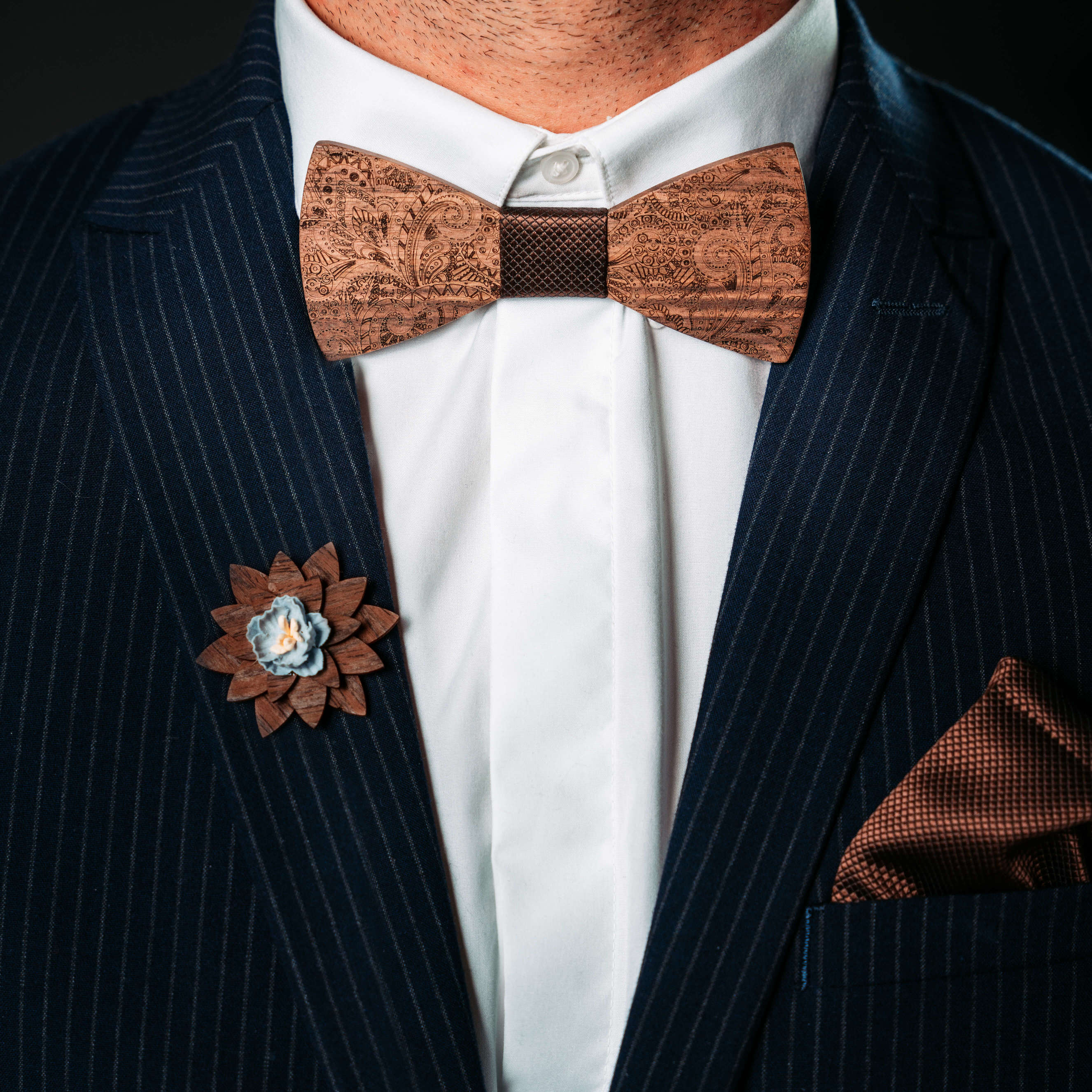 Noeud Papillon Premium - Chêne Brun