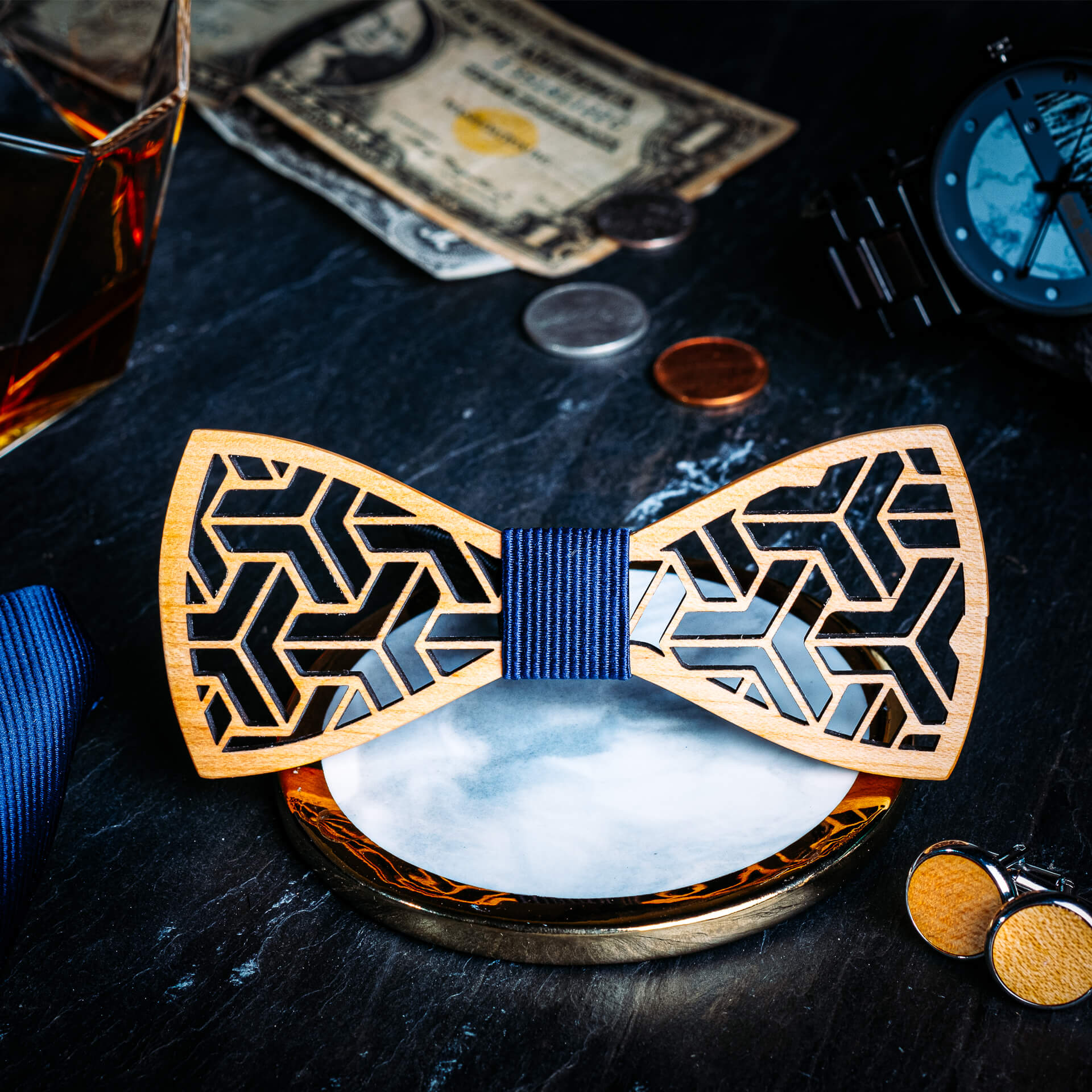 Coffret Noeud Papillon - Camélia Foncé