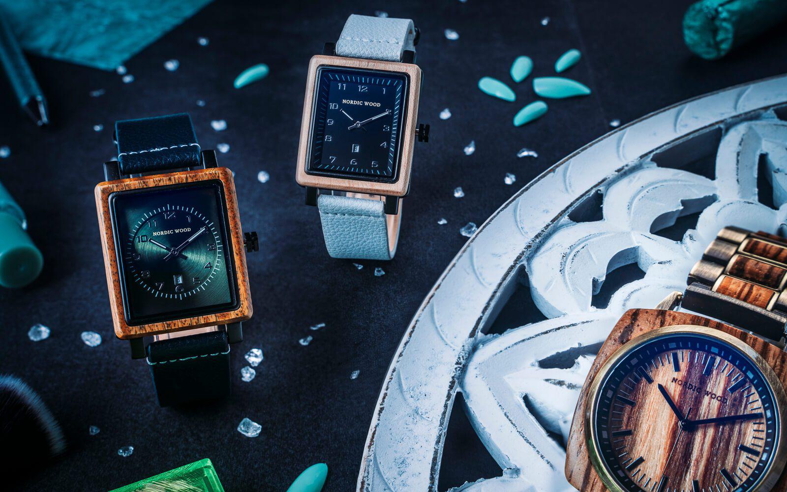 collection montres square nordic wood