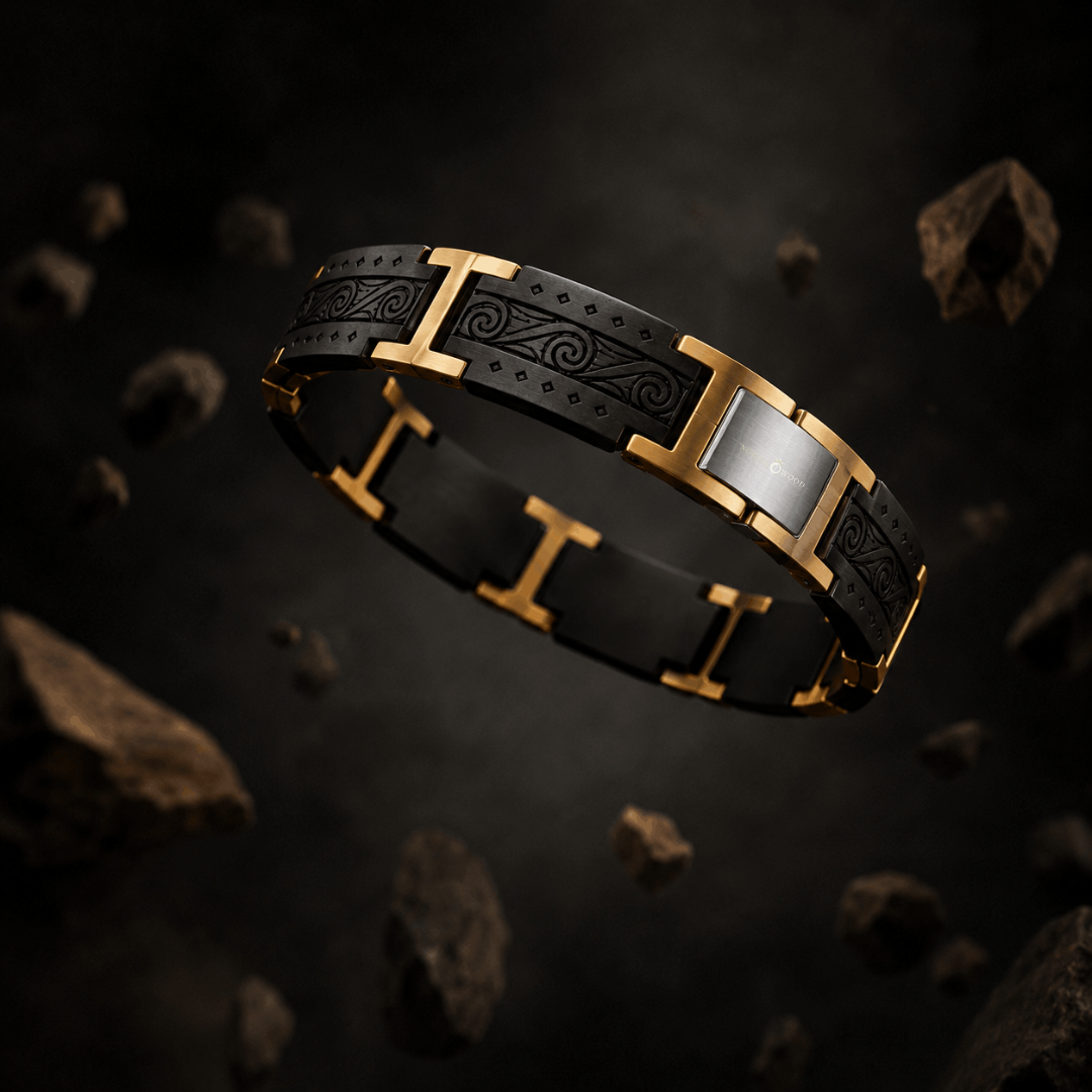 bracelet noir motifs homme