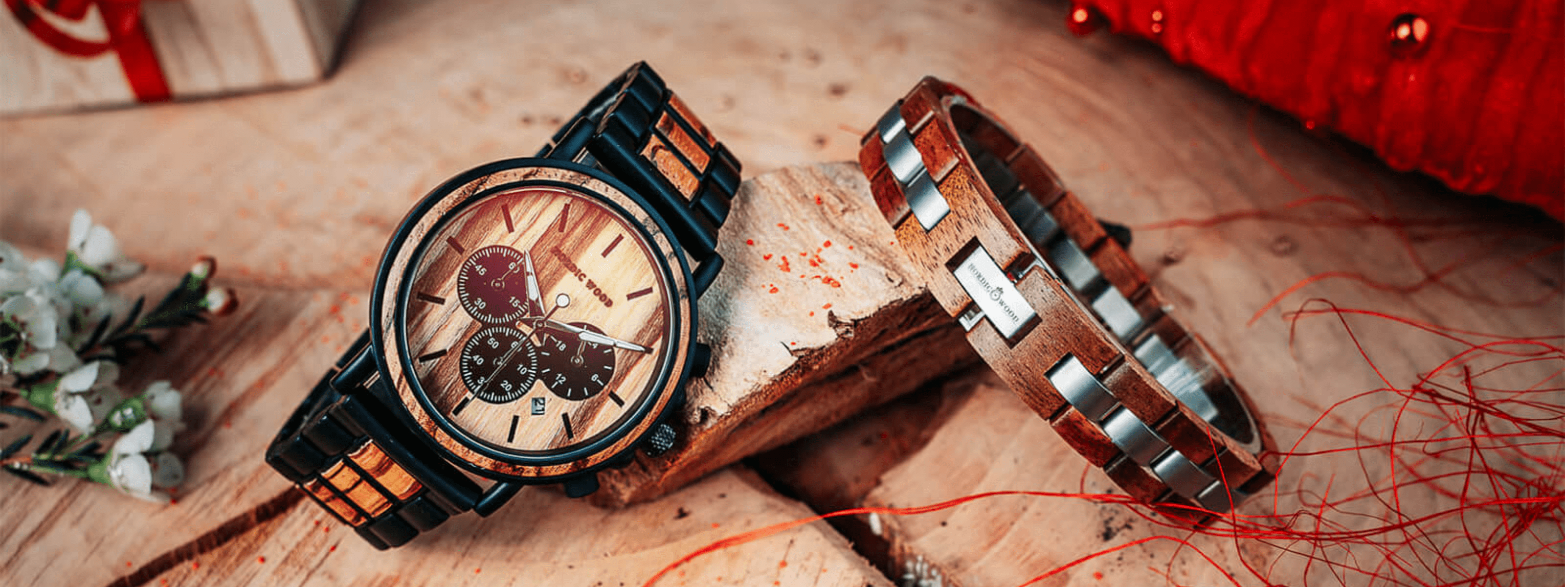 Nordic Wood Montres en Bois Noeuds Papillons en Bois