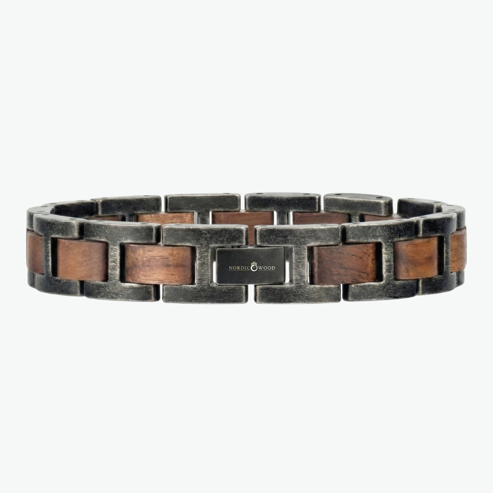 bracelet-acier-bois-brun-nordic-wood
