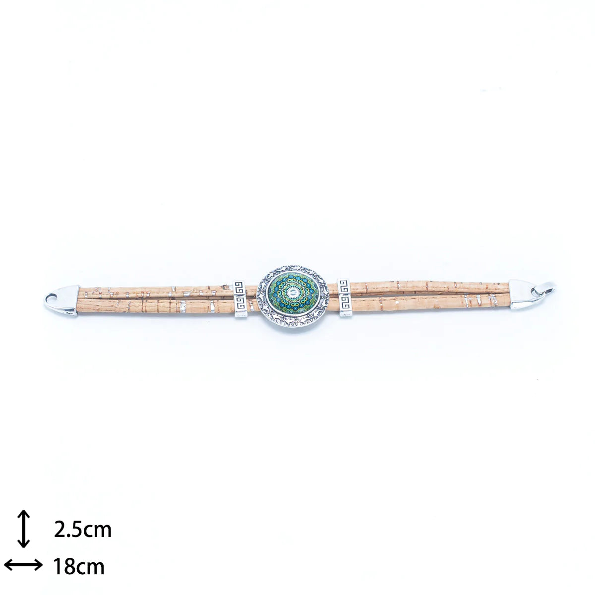 bracelet en liege turquoise femme