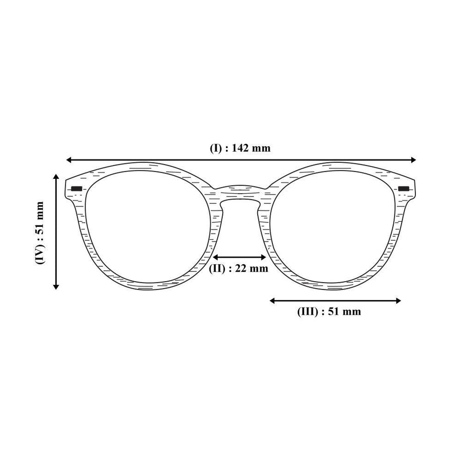Lunettes de Soleil en Bois - Round Black