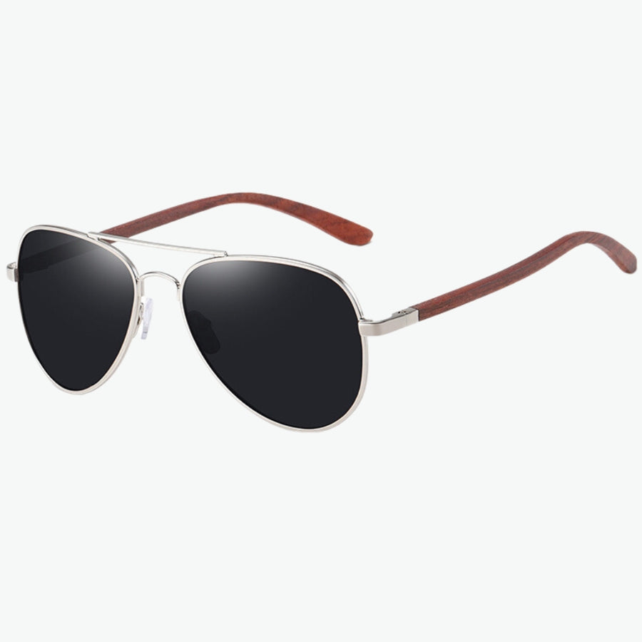 lunettes soleil aviateur en bois