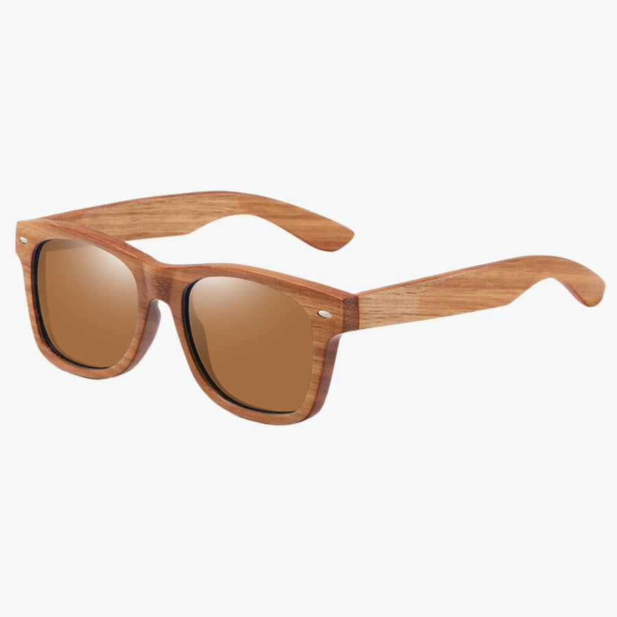 lunettes en bois brun bambou