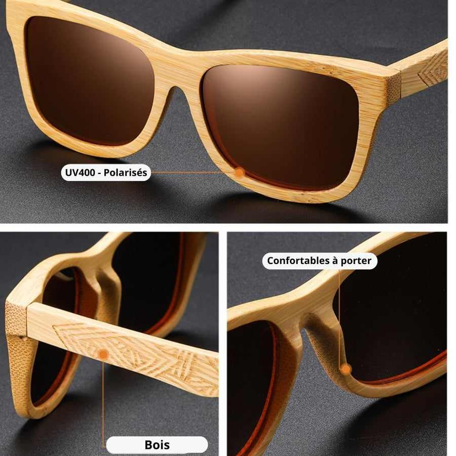 Lunettes de Soleil en Bois - Classic Gold