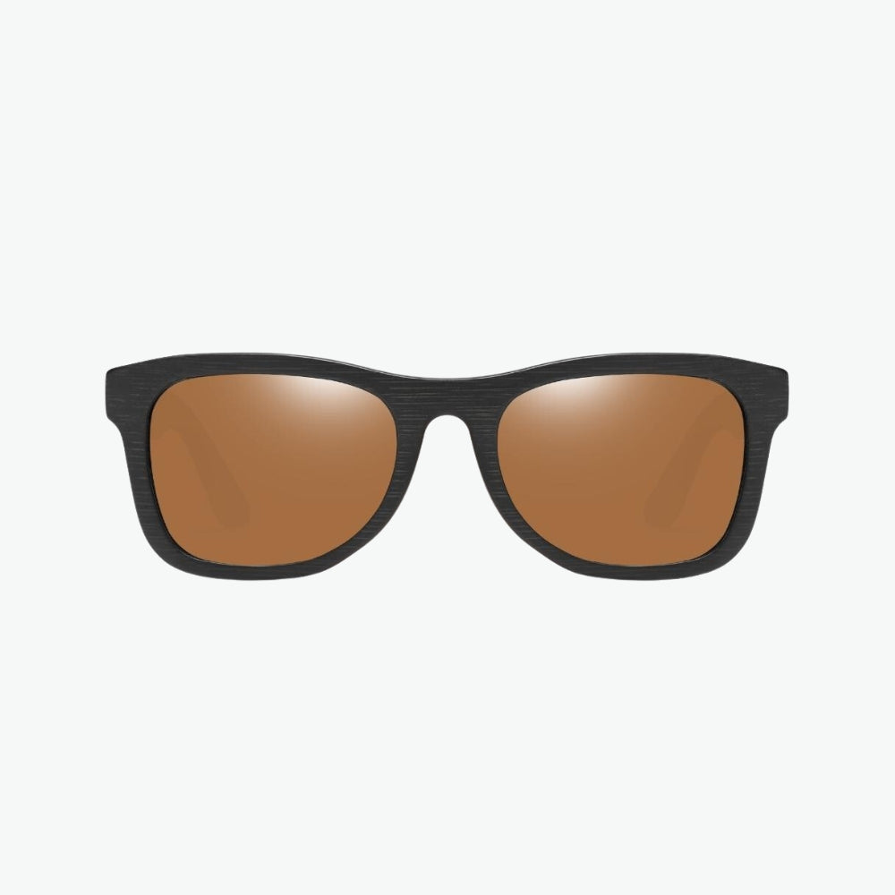 lunettes brunes en bois noir