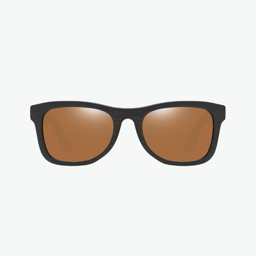 lunettes brunes en bois noir