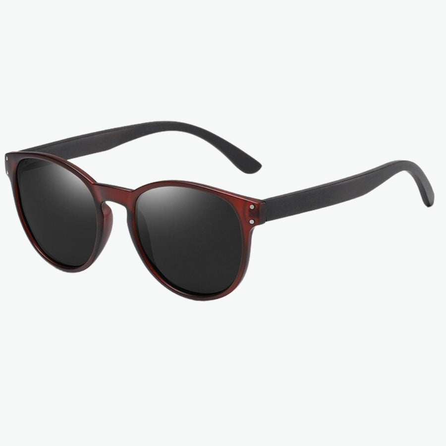 lunettes de soleil rondes bois noir