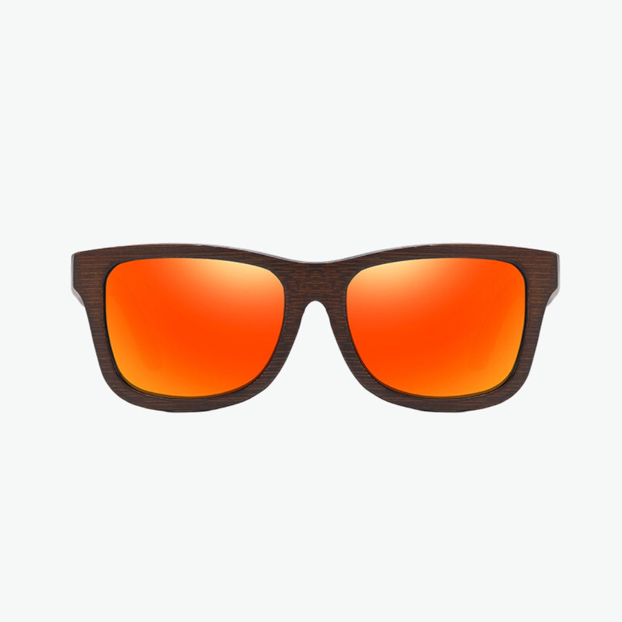 lunettes bambou rouge
