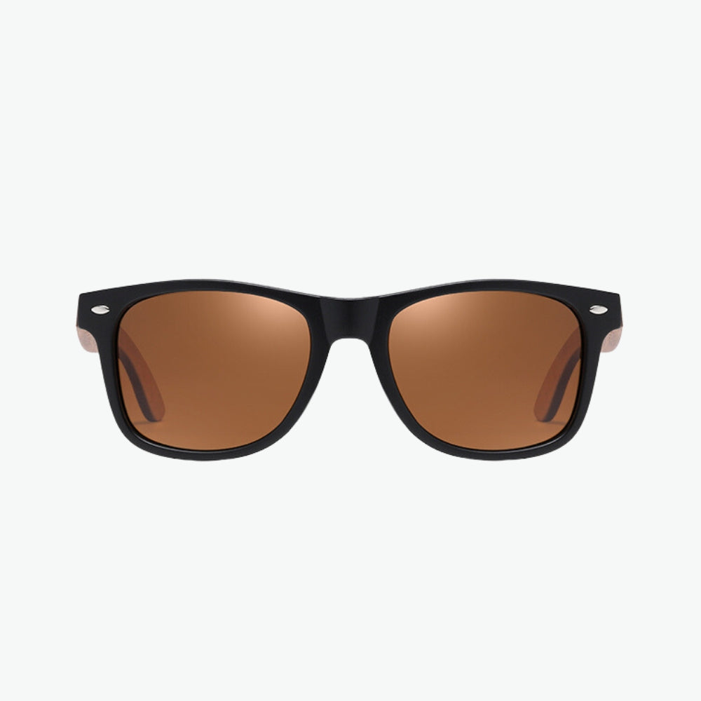 lunettes de soleil bois brun écologiques