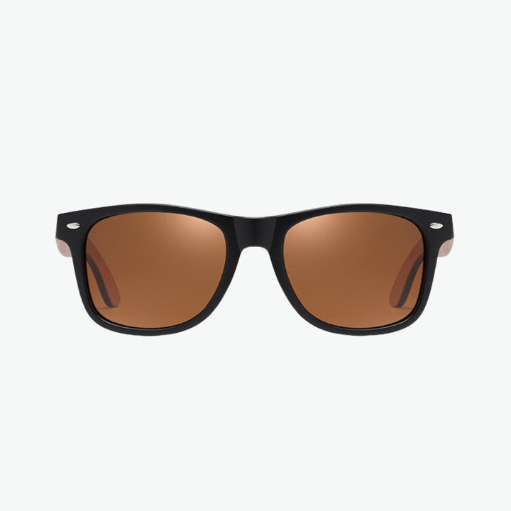 lunettes de soleil bois brun écologiques