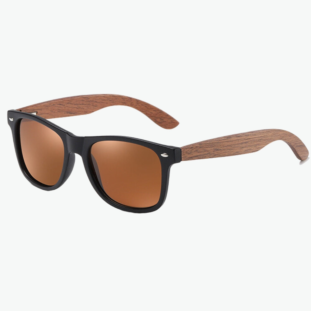 lunettes de soleil écologiques brun en bois