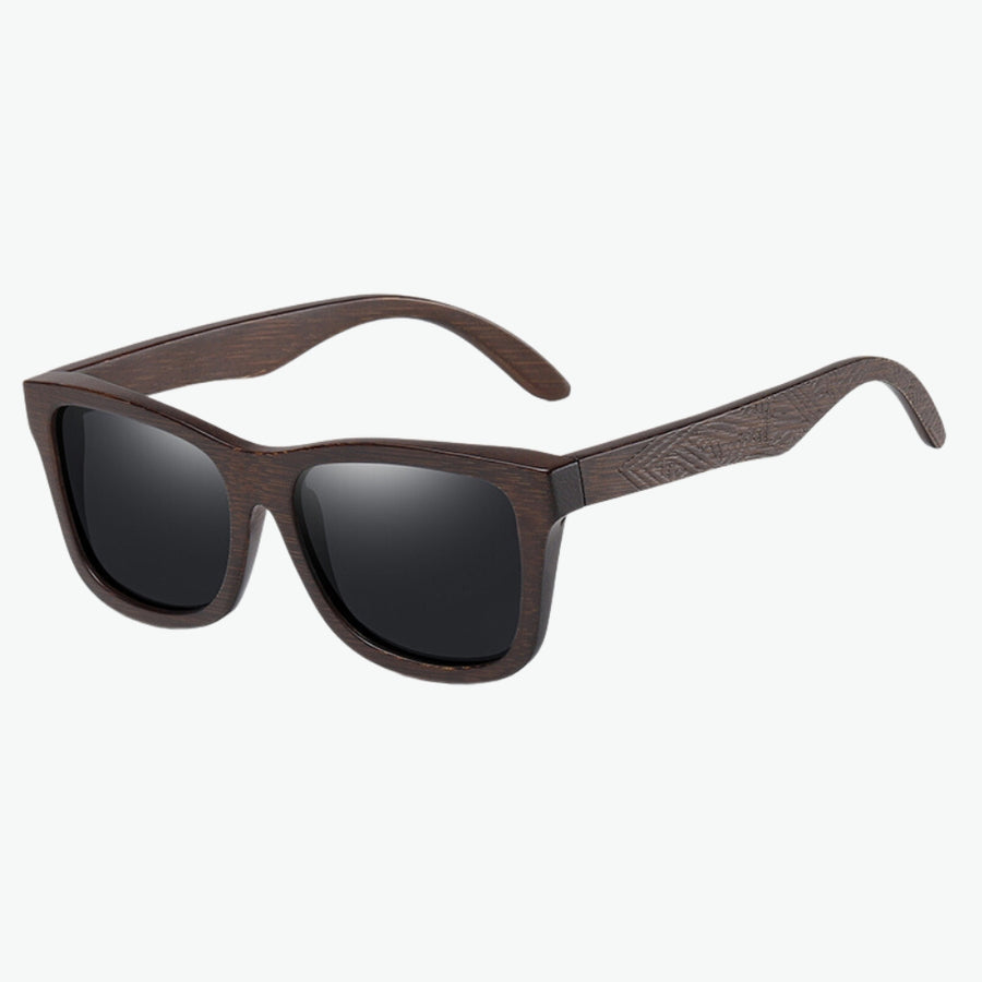 lunettes soleil noir bambou