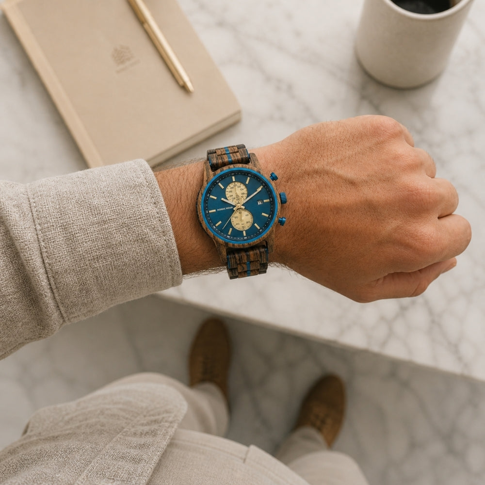 montre-bleu-cadran-bois-homme