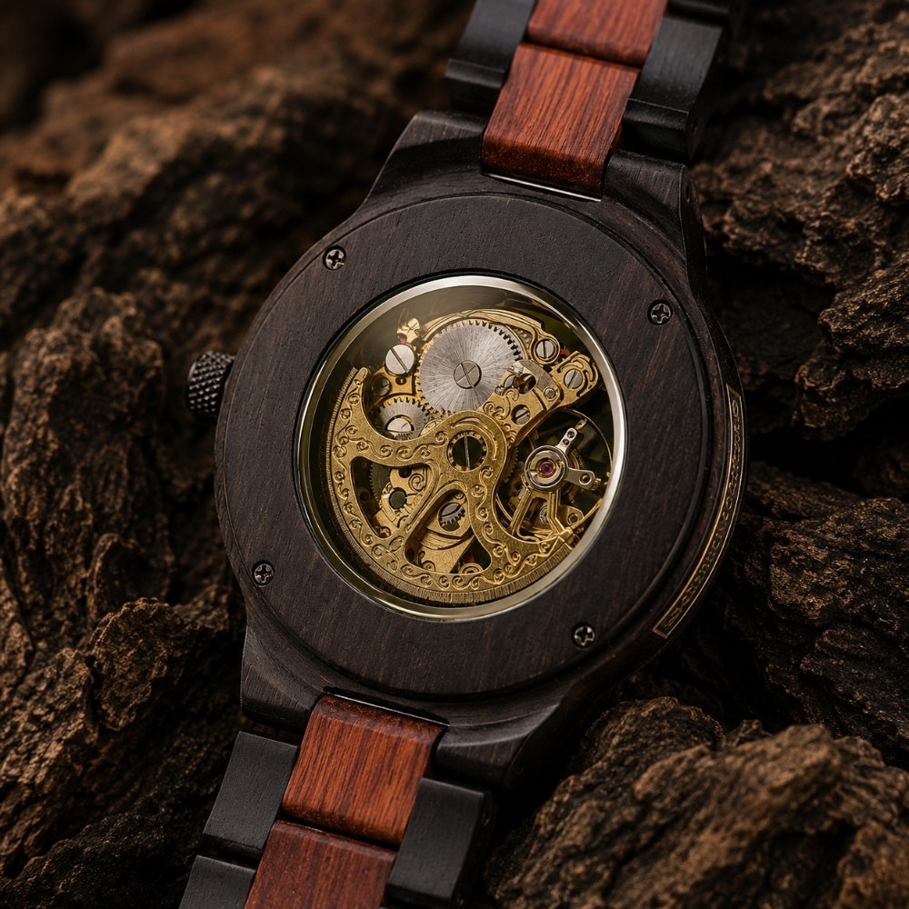 montre-bois-mecanisme-automatique-rouge