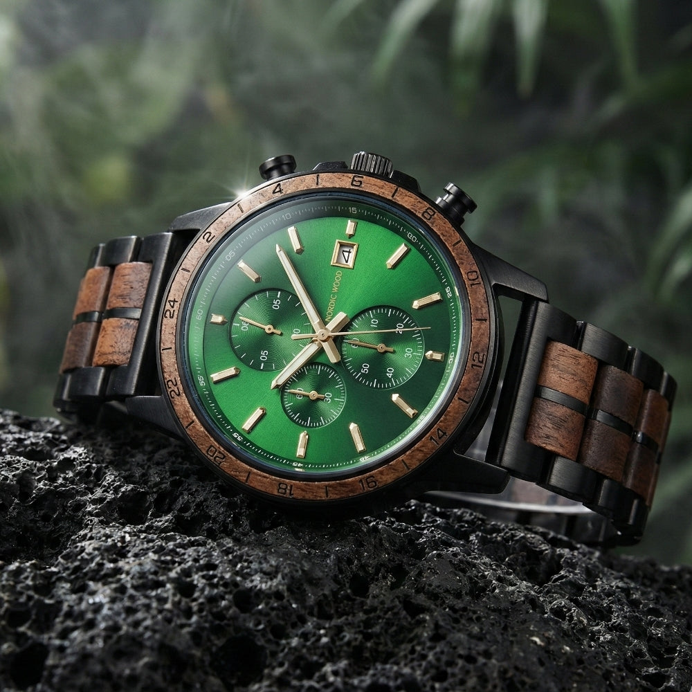 montre-en-bois-homme-cadran-vert