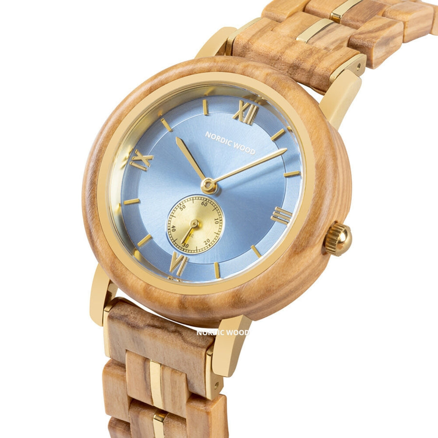 montre-femme-bois-bleu