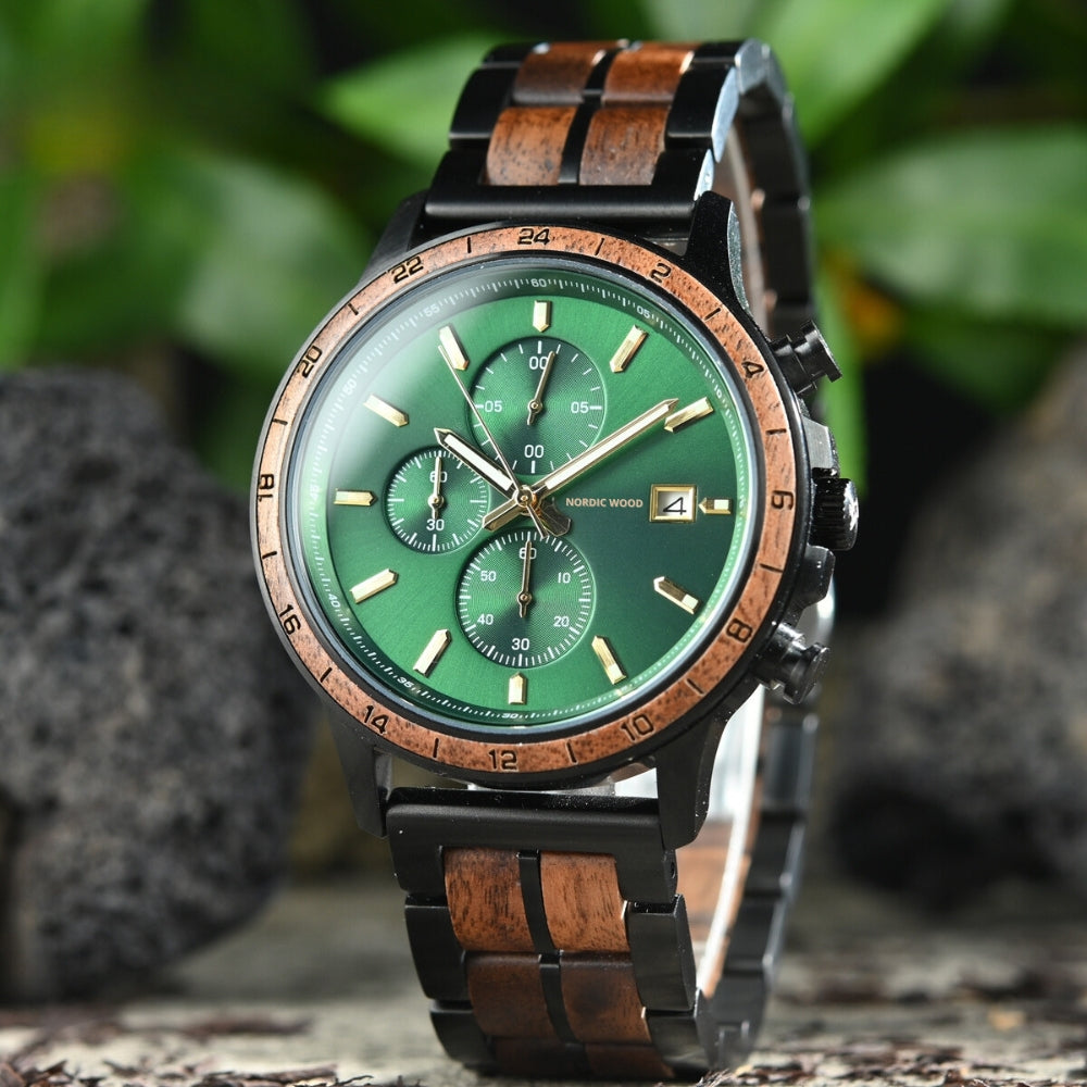 montre-homme-bois-vert