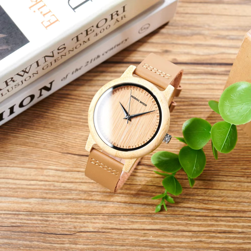 montre pour femme en bambou