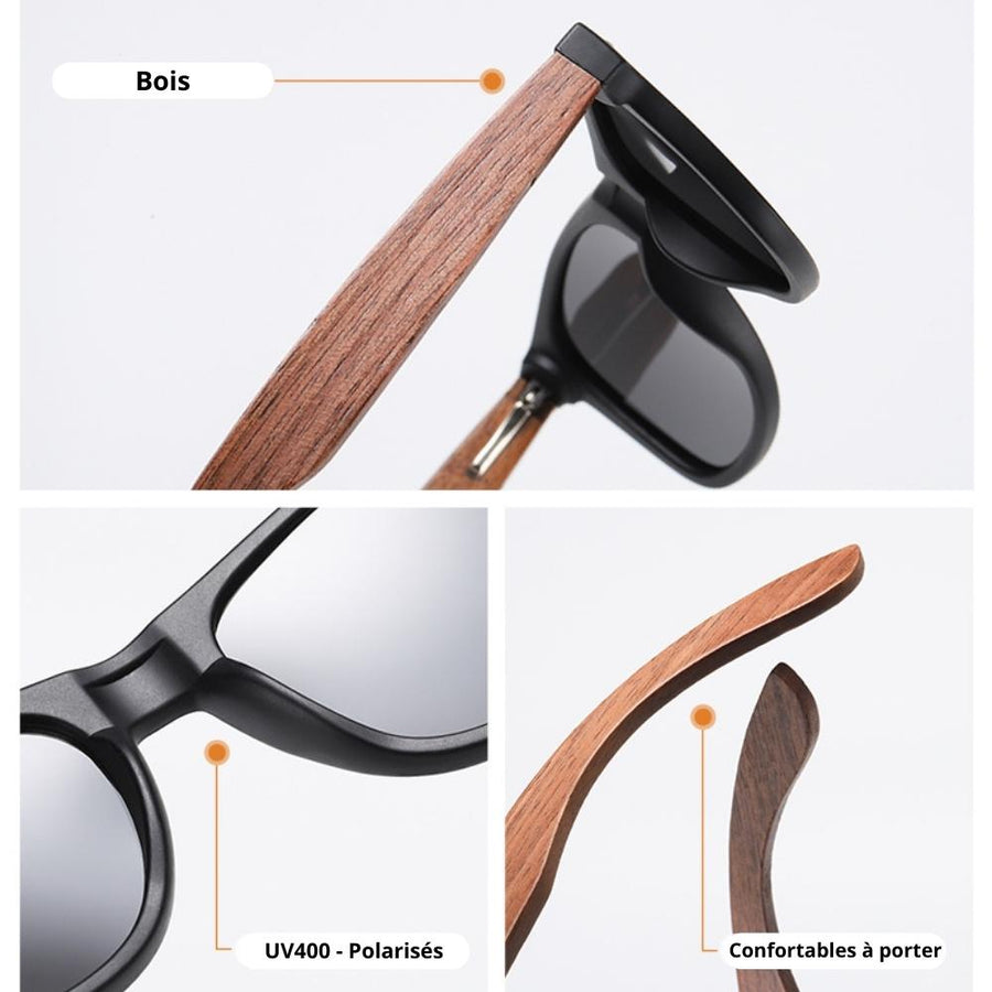 Lunettes de Soleil en Bois Wayfarer Brown Nordic Wood