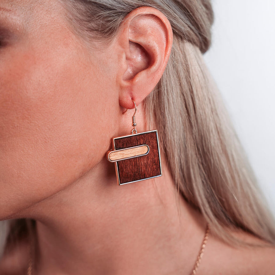 Boucles D'oreilles en Bois - Creation XII