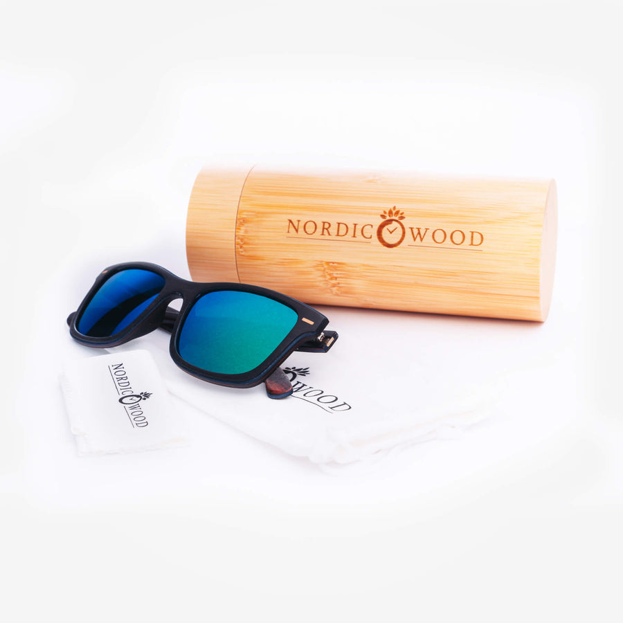 Lunettes de Soleil en Bois - Clubmaster Green