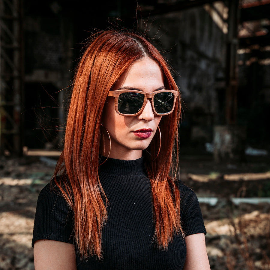 Lunettes de Soleil en Bois - Wayfarer Grey