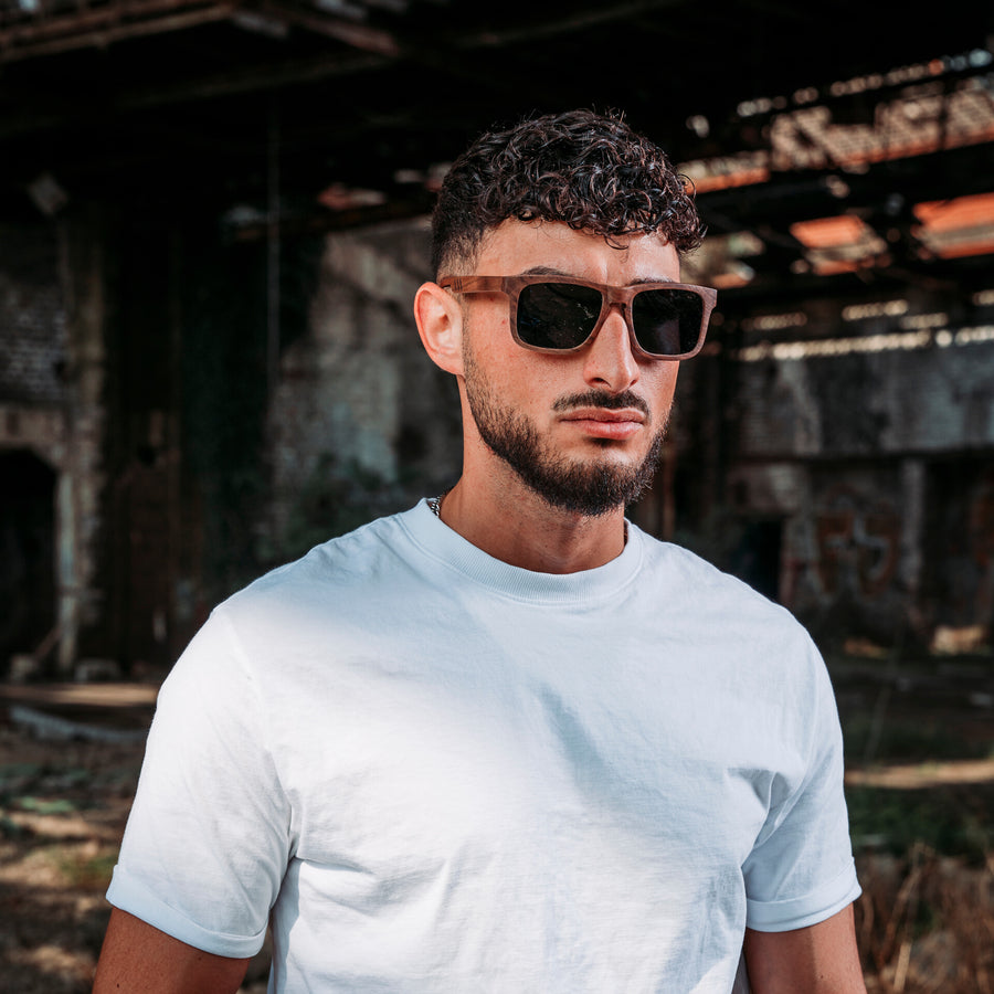Lunettes de Soleil en Bois - Wayfarer Black