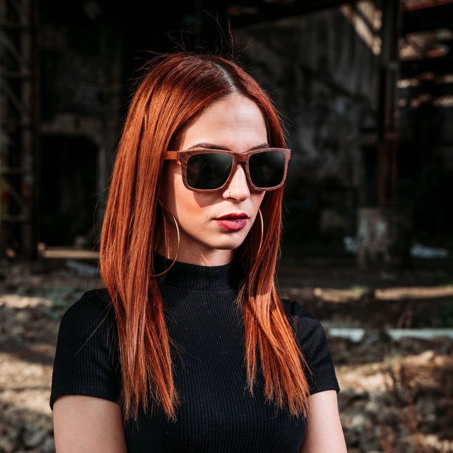 Lunettes de Soleil en Bois - Wayfarer Black